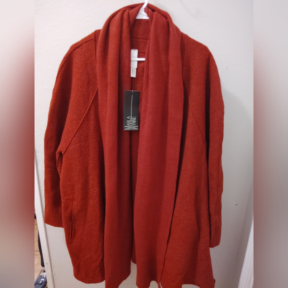 🦋Marla Wynne Women's Rich Rust Cardigan NWT